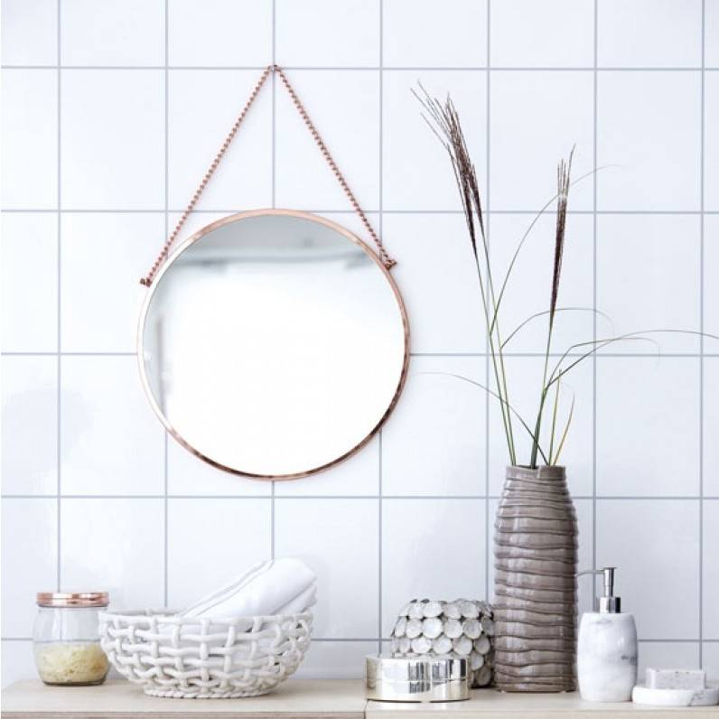 Round Copper Mirror